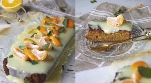 Кейк с портокалови корички и бял шоколад 