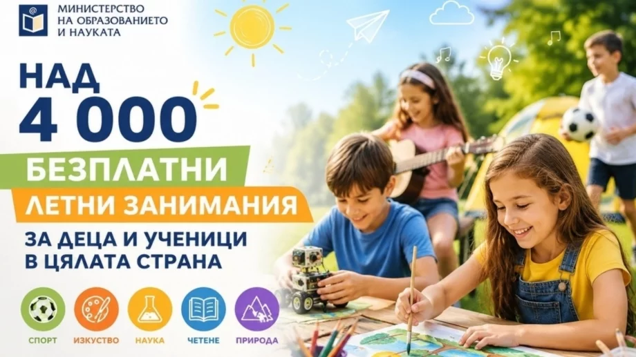 Над 4000 безплатни занимания за българските деца през лято 2026 (ПРОГРАМА)